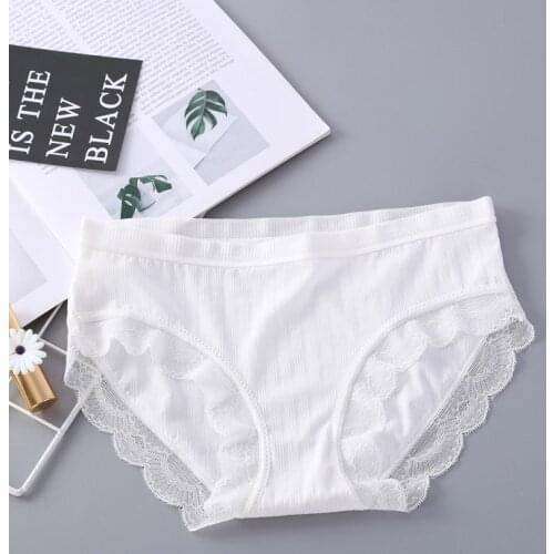 Women Stretch Knit Thread Ice Silk Seamless Lace Side Comfort Underwear Stretch Briefs Sexy Panties Femal Femal