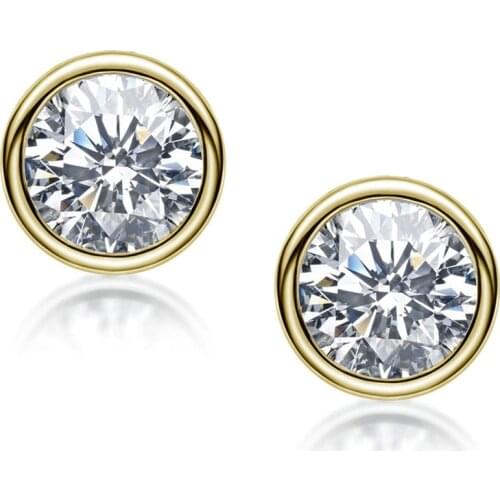 Vintage 100% 925 Sterling Silver Created 0.5 Carat D Color Moissanite Stud Earrings For Women Wedding Exquisite Fine Jewelry