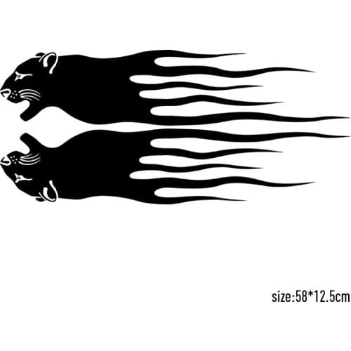 1 Pair Leopard Fire Sport On Car Doors Sticker Fashion Personality Creative Car-styling For all cars accessories