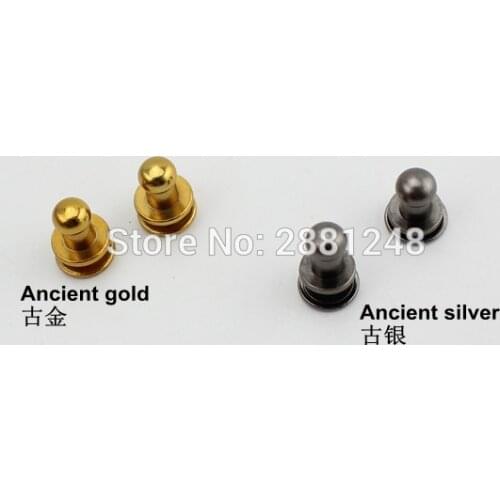 100pcs copper Ancient silver/ gold handbag hardware accessories handbags rivets nipple nail bags leather screws round button
