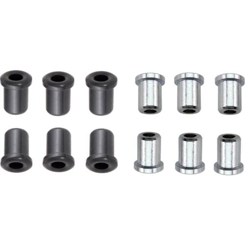 12PCS Electric Guitar String Mounting Body Ferrules Bushing Silver & Black