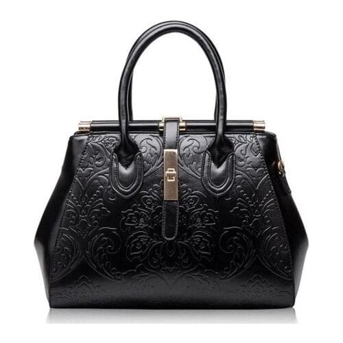 2021 New Chinese Style Vintage Shoulder Bags Women Genuine Leather Embossed Handbags Elegant Ladies Crossbody Bag Hot Sale