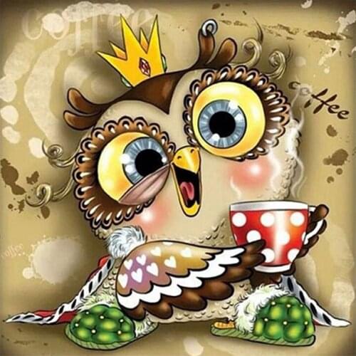 5D DIY Diamond Embroidery Painting Owl Full Resin Cross Stitch Cartoon Mosaic Picture Of Rhinestone Handmade Kid Gift Home Decor
