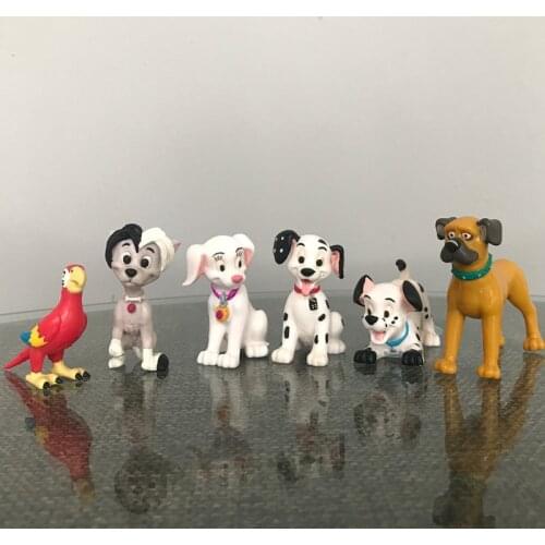 6Pcs/Set Cute 101 Dalmatians Animal Action Figure Dolls Movie Cartoon One Hundred and One Dalmatians Pongo Figuras Kids Gifts