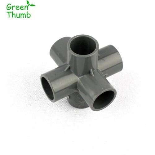 8pcs Inner Diameter 25mm Plastic PVC Connectors for Greenhouse Irrigation Green Thumb Garden Water Pipe PVC 6-Way Connectors