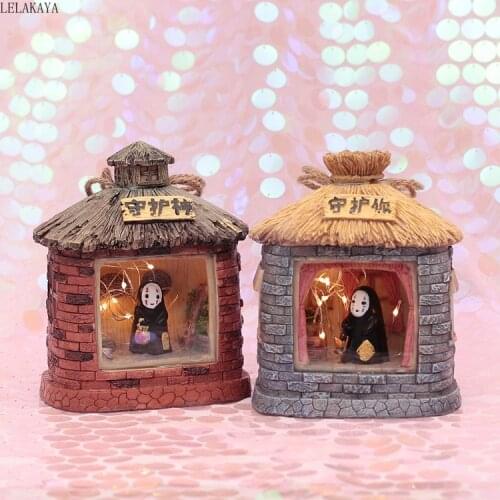 Anime Action Figure Printed Resin Table Lamp toy Spirited Away No Face Man Cartoon Kids Bedroom Decoration Gift Night Light Doll
