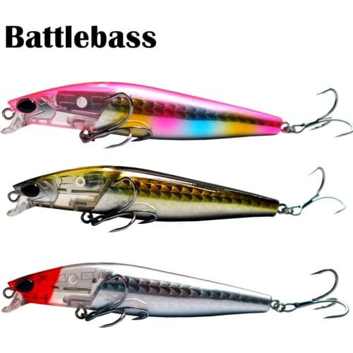 BATTLEBASS 3PCS/SET Shallow Assassin slider Minnow fishing lure 105mm 13.8g FLASH Tungsten weight slider system floating baits