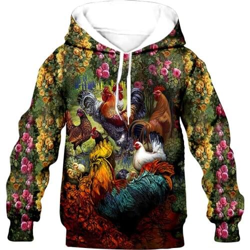 Animals in home garden cock kid 3D print Flannelet Children zipper coat Sweatshirt/Hooded//family t shirts dropshipping