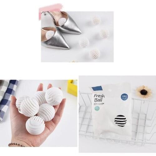 6pcs Mini Ball Shape Shoe Deodorant Dryer Moisture Absorber Anti-milde Shoes Deodorant NW