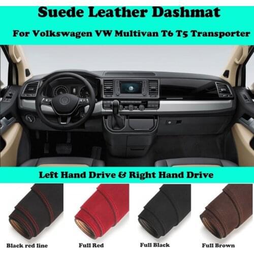 For Volkswagen VW Multivan T6 T5 Transporter 2016-2019 Suede Leather Dashmat Dashboard Cover Pad Dash Mat Car-Styling LHD RHD