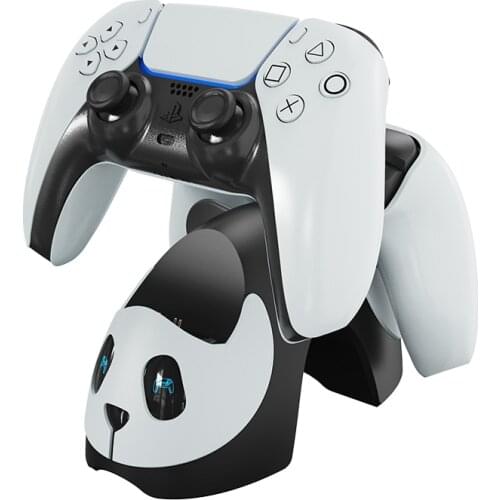Dual Charger Dock For PS5 Playstation 5 Lovely Panda Controller Fast Charger Stand Gamepad Joystick Charging Station Holder