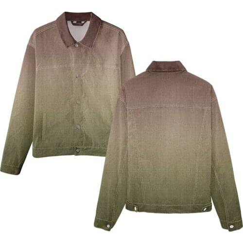 Gradient Colorful Fashion 3d Print Denim Jacket Coat Sports Street Style Hip Hop Men Women Long Sleeve Jean-Jackets Hoodies Tops