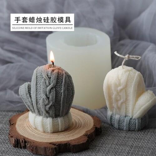 Simulate Wool Gloves Candle Silicone Moulds for Candle Making Christmas Home Decor DIY Candle Table Decoration