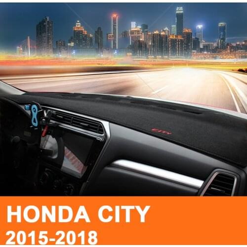 For Honda City 2015 2016 2017 2018 Car Dashboard Cover Mat Avoid Light Pad Instrument Platform Cushion Carpets Trim Accessories