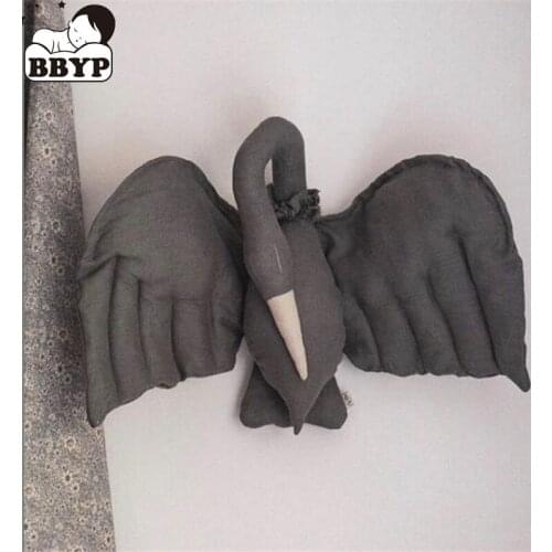 Creative Cotton wall hanging Swan Plush Stuffed Doll fabric family bedroom decor hanging ornaments baby soothing pillow