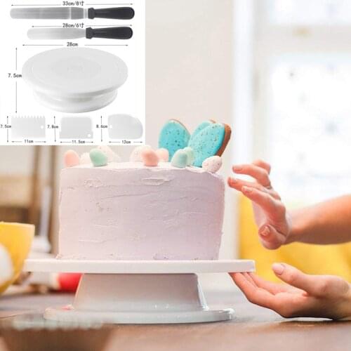 Kitchen Accessories DIY Baking Tools Cake Tools Turntable Rotating Plastic Dough Knife Cake Decorating Cream Cake StandTurntable