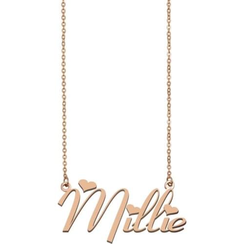 Millie Name Necklace , Custom Name Necklace for Women Girls Best Friends Birthday Wedding Christmas Mother Days Gift