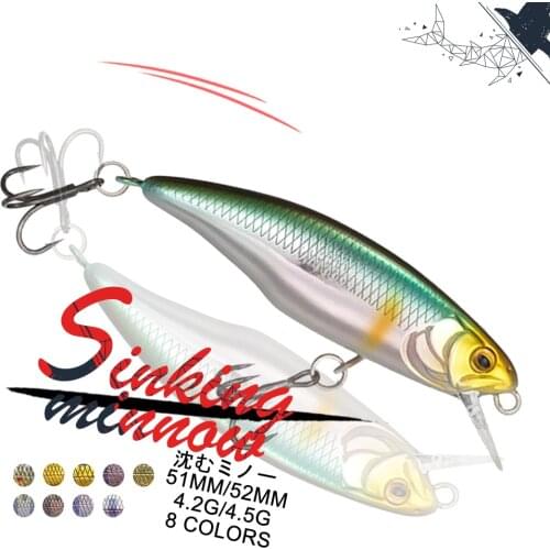 Mini Minnow Fishing Lure 4.2g 4.5g Sinking Bass Wobbler Artificial Hard Baits jigging Sea Carp Trout Crankbait rock Fishing