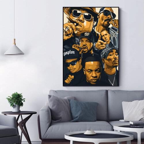 Music Hip Hop Rappers Biggie Notorious Canvas Oil Paintings Music Singer Poster Wall Pictures for Living Room Home Decor