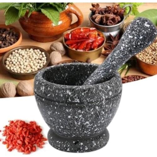 Resin Mortar Pestle Set Garlic Herb Spice Mixing Grinding Crusher Bowl Restaurant Kitchen Tools