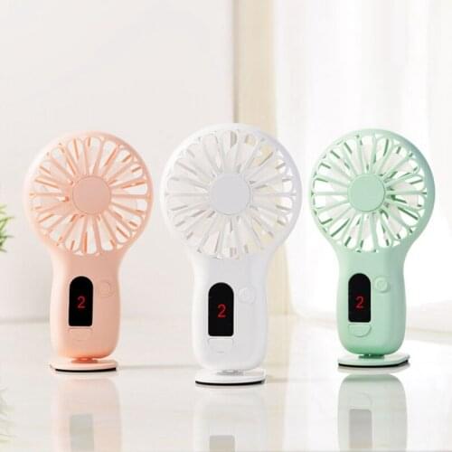 EAS-Desktop Fans Display Screen Mini Handheld Fan USB Charging Rechargeable Portable Office Outdoor Travel