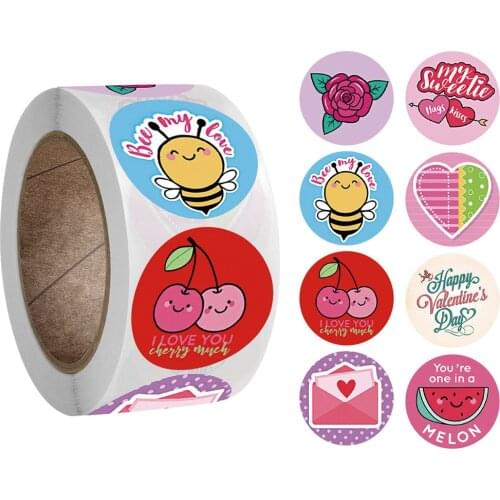 New 500pcs/Roll Cartoon Stickers Cute Rose Love Reward Stickers Kids Gift Teacher Encouragement Motivational For Children Toys