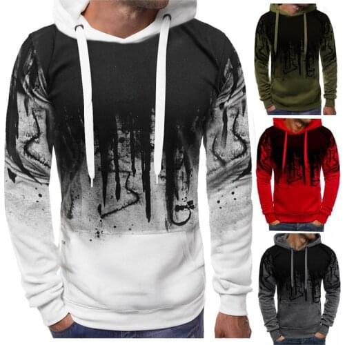 2019 Autumn and Winter Wish Amazon New Mens Casual Pullover Foreign Trade Splash-ink Printed Sweater Men Hoodie