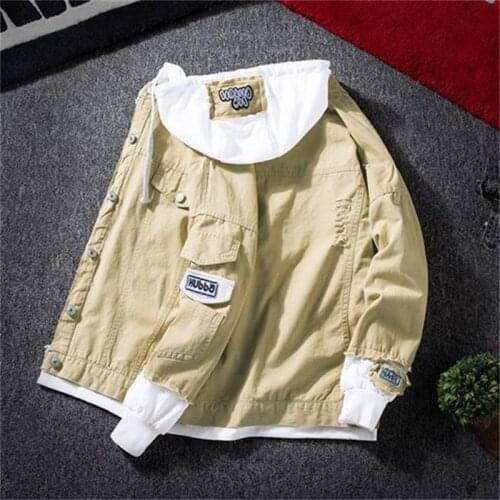 Solid Turn-down Collar Jean Jacket for Women Loose Casual khaki Fashionable Women Coats Female Hooded outwear Denim Feminine