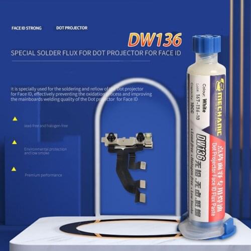 MECHANIC DW136 Dot Projector Face ID Solder Flux Paste Specially for The Soldering and Reflow of Dot Matrix Mainboards Welding