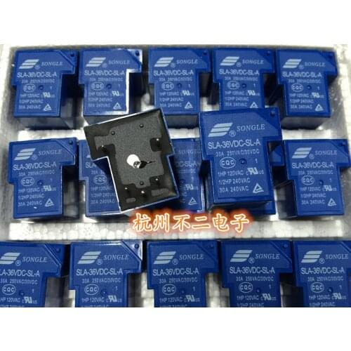 SLA-36VDC-SL-A 36V Relay 30A 250V 5-pin set of normally open T90