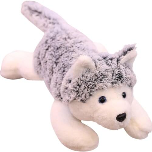 Siberian Husky Plush Doll Dog Cartoon Toy Lovely Christmas Gift Soft And Comfortable Cotton Padded 3D Throw Pillow