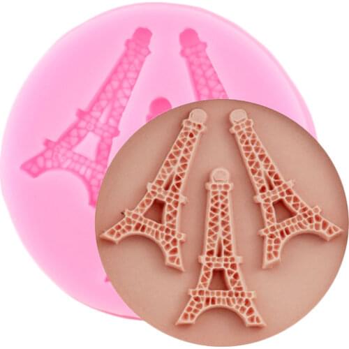 Paris Tower Silicone Molds Chocolate Fondant Mold Cupcake Topper DIY Party Cake Decorating Tools Candy Polymer Clay Resin Moulds