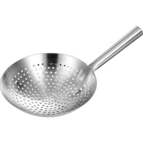 Kitchen utensils leaky spoon commercial hotel large size thickened stainless steel leaky net long handle colander strainer