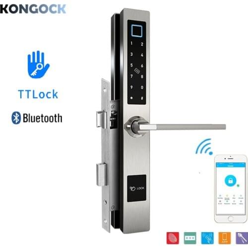 Bluetooth TTLOCK APP Smart sliding door lock, keyless Biometric Fingerprint digital password NFC lock for home apartment hotel