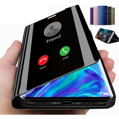Smart Mirror Flip Phone Case for Samsung Galaxy S7 Edge S8 S9 S10 S11 S10E S11E Plus Note 8 9 10 Plus Clear View Cover Note10