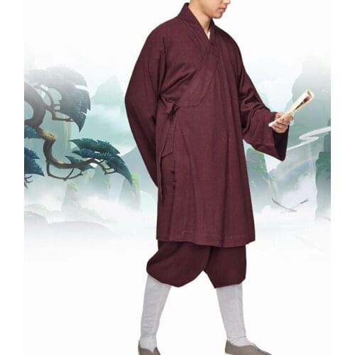 UNISEX high quality cotton&linen Buddhist Monk suits zen lay meditation lohan arhat clothing kung fu uniforms