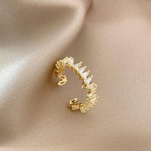 2020 Koreas New Exquisite Geometric Opening Ring Fashion Simple Irregular Ring For Womens Jewelry