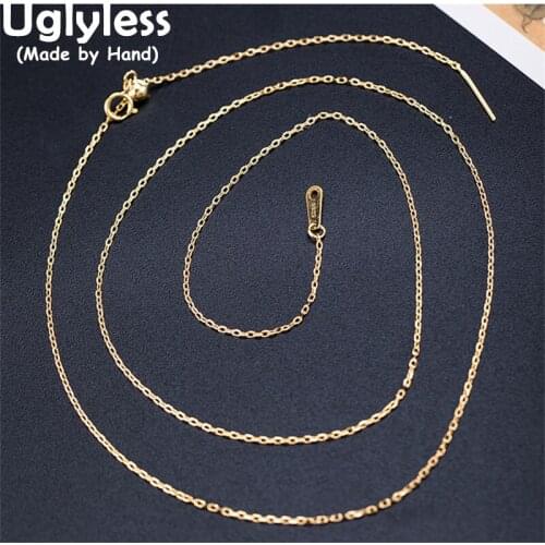 Uglyless NO Pendant Silicone Balls Adjustable O Chains Necklaces for Women Gold 925 Sterling Silver Necklace All-match Accessory