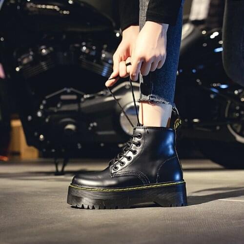 Winter Boots For Women Platform Middle Tube Boots Womens Fashion Casual Street Style Winter Black Shoes 2020 U11-85