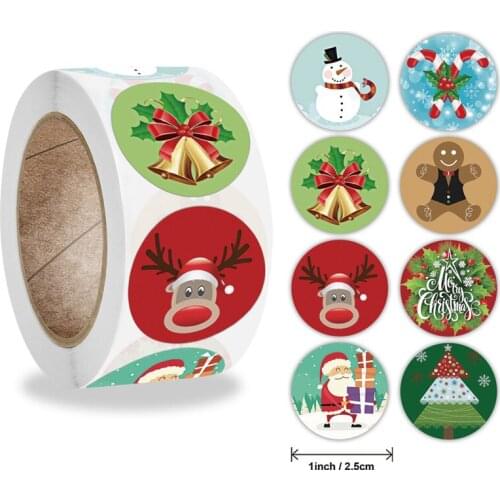 100-500pcs Christmas Stickers Santa Elk Envelope Gift Cards Package Seal Label Christmas Decoration Gift Series Sticker Tags