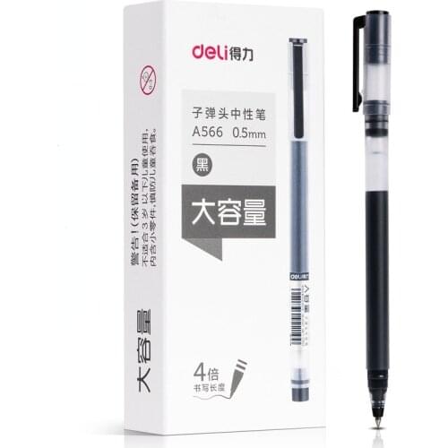 12Pcs Gel Pen Student 0.5mm Bullet Head Black Special Pen Transparent Pen For Exam