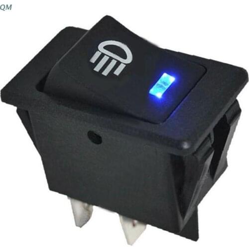 12V Vehicle Car Boat Fog Light LED Rocker Switch Dash Dashboard Blue 4 Pin New 13MF
