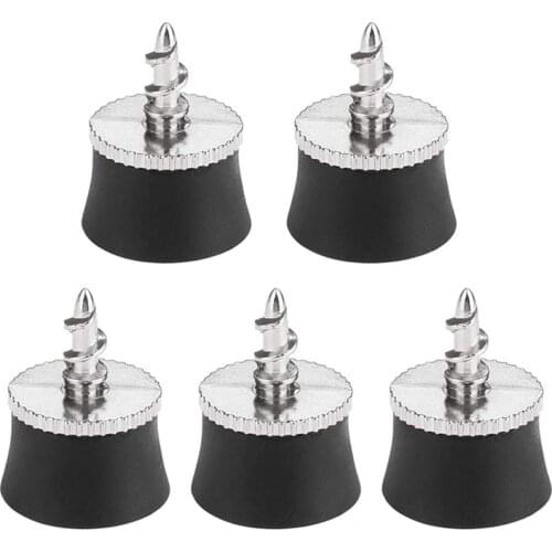 5 Pcs Golf Ball Pick Up Retriever Sucker Tool Suction Cup for Putter Grip Golf Training Aids, Black