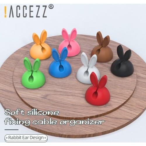 !ACCEZZ Silicone Cable Organizer USB Cable Holder For Heaphones Mouse Keyboard Earphones Desk Cable Management Clips Wire Winder