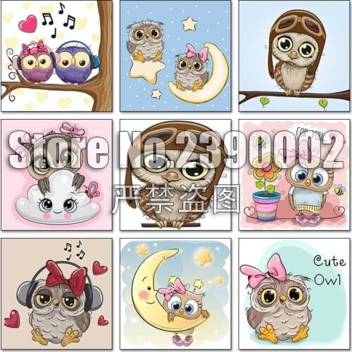 Cute owl 5d Diy Diamond Painting Cross Stitch Cartoon Embroidery Diamond Mosaic Full Rhinestone Gifts Handmade Craft Picture Art