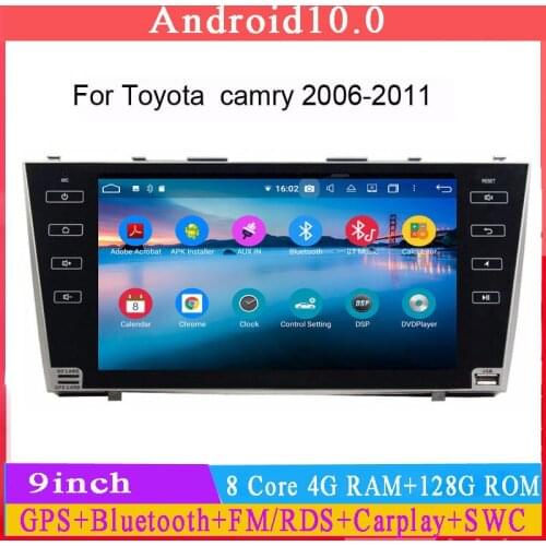 9"two din octa core android 10 car radio gps for toyota camry 2007-2011 with gps navigaiton 4G RAM 64G ROM built in wifi BT USB
