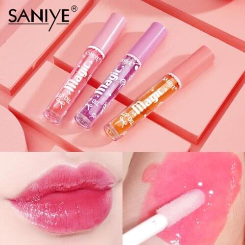 Lip Gloss Transparent Lip Oil Sexy Cute Fruit Lip Balm Liquid Lipstick Moisturizing Lipstick Raincoat Nourishing Lip Care TSLM1