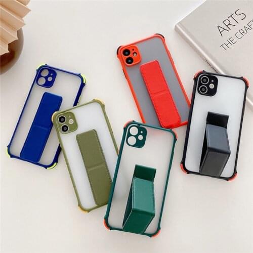Wrist Strap Magnetic Bracket Phone Case For iPhone 11 12 Pro Max XR XS Max X 8 7 Plus 12Mini 11 Pro Max Shockproof Holder Cover