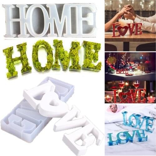 Handmade Pendant Craft DIY Crystal Epoxy Silicone Molds Love Heart Letters Shape Mold High Mirror Molds Jewelry Making Mould