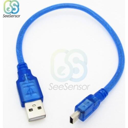 30cm USB 2.0 Type A Male to Mini 5P Male Data Cable Mini 5P USB Cable Cord Leads for Digital Cameras mp3 Players